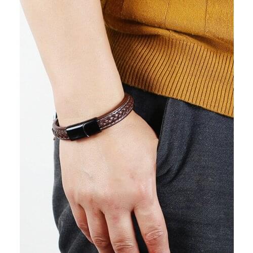 Fashion Weave PU Leather Bracelet Charm Bangles Rainbow Wristband Rainbow Couple Bracelets