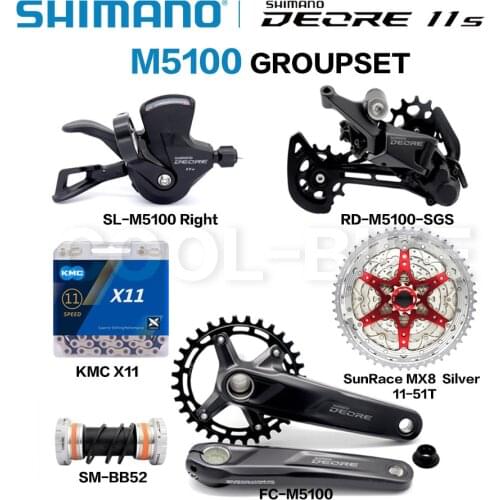 2020 NEW SHIMANO DEORE M5100 11 Speed Groupset MTB Mountain Bike Shifter Rear Derailleur Cassette M5100 Crankset