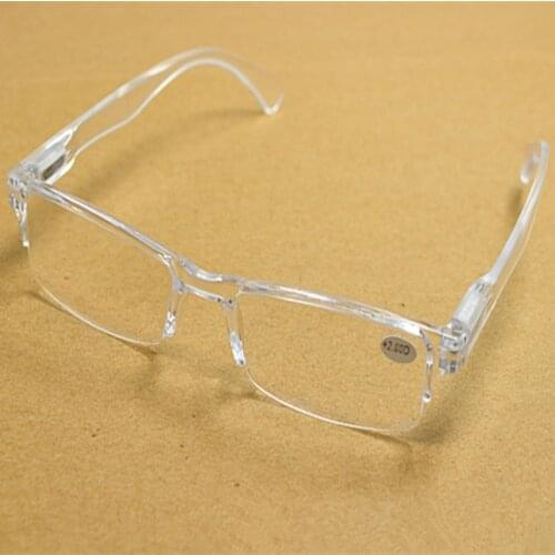 Spring Leg Strachable New Fashion Plexi Glass Transparent Reading Glasses +1 +1.5 +2 +2.5 +3 +3.5 +4