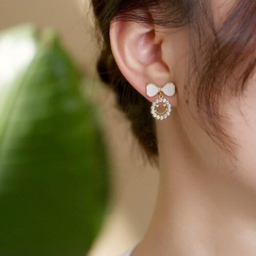 Origin Summer Sweet Cute Love Heart Smile Face Dangle Earring for Women Girls Gold Color Rhinestone Hollow Out Earring Jewellery