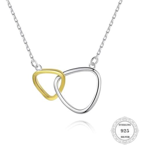 Necklace Two triangles,2020 Ts 925 Sterling Silver Link Chain Fashion Jewelry Thomas Bijoux Gift For Women Friend Lover