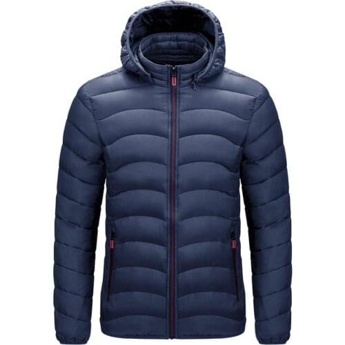 2021Fashion Men Winter Parkas Fashion Light Hooded Cotton Coat Jacket Casual Warm Clothes Mens Overcoat Streetwear Puffer Jacket