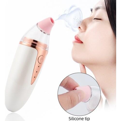 Silicone Blackhead Remover Pimple Removal Suction Vacuum Cleaner Acne Pore Cleaning Instrument with Mirror Base