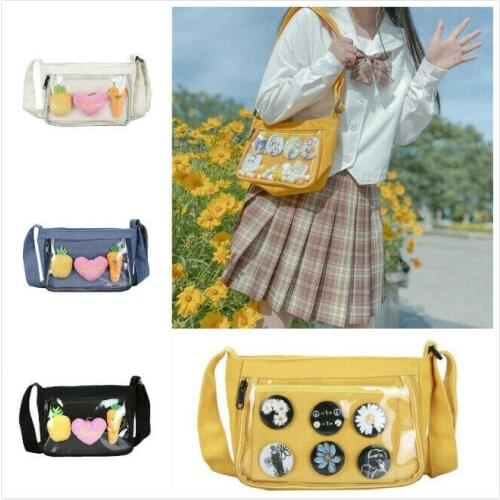 Transparent Handbag for Badge Doll Show Bag Shoulder Messenger Bag