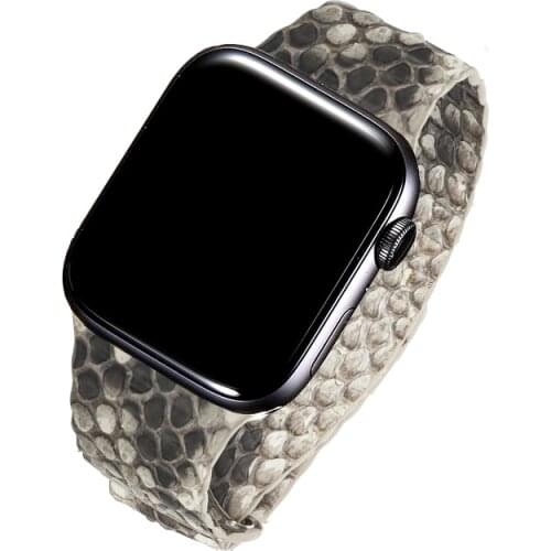 For Apple Series 4 Watchbands Newest Genuine Snake Skin Loop Leather Watch Band Ultra-Slim Wrist Strap For Apple Watch Series 1