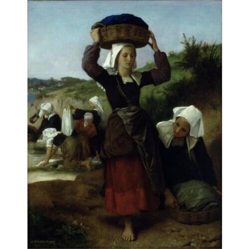 Handmade Oil painting reproduction Washerwomen of Fouesnant by William Bouguereau
