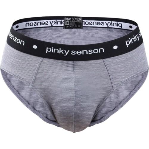 Brand PINKY SENSON gay underwear male fashion sexy underpants Men Low Rise U convex Pouch Briefs solid underwear briefs
