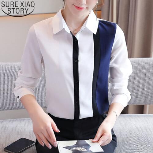 Elegant Office Lady Shirt Fashion Turn-down Solid Long Sleeve Blouse Women 2021 Autumn Chiffon Shirt Cardigan Shirts Tops 11492