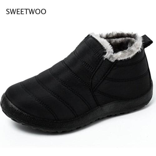 Winter Men Shoes For Men Boots Thick Fur Warm Ankle Boots For Men Footwear Waterproof Snow Boots Botas Shoes Man Unisex