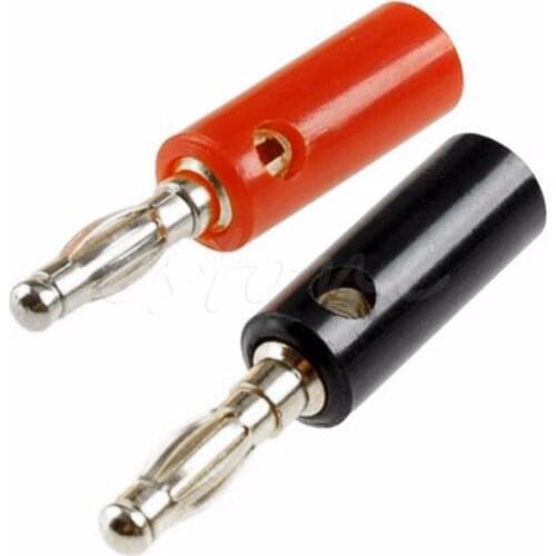 1 Set 10pcs/set Wire Cable Audio Speaker Banana Plug Connectors 4mm Adapter Black & Red