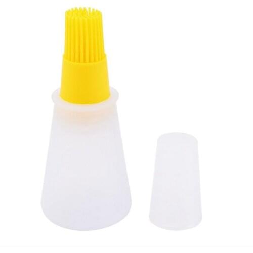 1 Portable Silicone Oil Bottle With Brush, Barbecue Oil Brush,Liquid Oil, Pastry, Baking, Barbecue Tools, Kitchen Supplies, BBQ