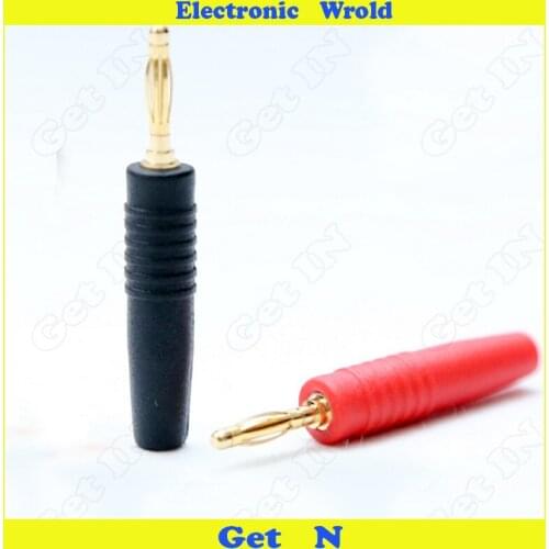 10pcs 2mm Banana Plug Jack Connector Socket One Pure Copper Gold Plated H-2002