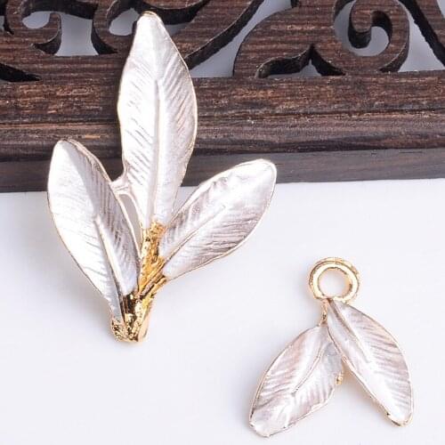 10 Pieces/Lot Metal Leaf Pendant Wedding Hair Accessories Diy Manual Jewelry Findings