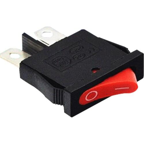 10pcs 10x22mm KCD1-110 black super thin ship type switch NO/OFF 2 pin small instrument power switch