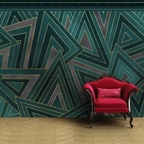 Custom 3D Wall Murals Modern Luxury European Line Geometry Living Room TV Sofa Home Decor Wall Cloth Waterproof Wall Covering
