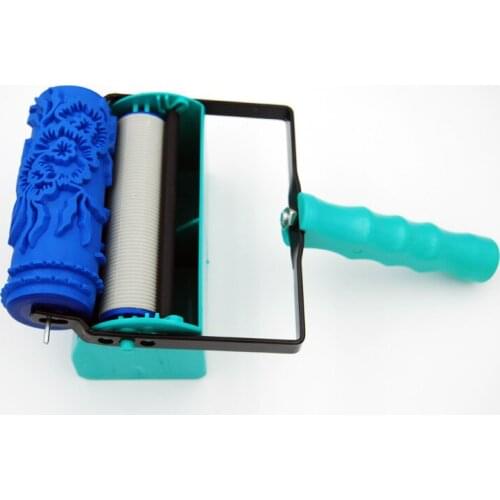 5 inch Decorative paint machine 5" Rubber Roller Double Color patterned paint roller liquid wallpaper DIY decoration machine