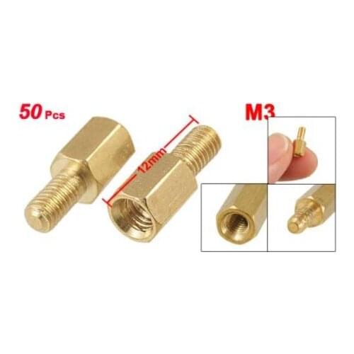 50 Pcs M3 Male x M3 Female Hex Head PCB Standoffs Spacers 12mm Length