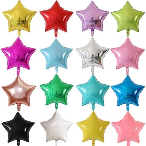 50pcs 18inch Star Heart Inflatable Helium Balloon Birthday Party Decorations Kids Foil Balloons Wedding Christmas Supplies Gifts
