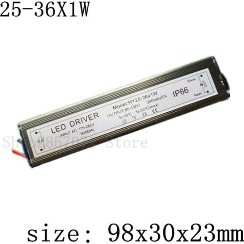 Freeshipping! High Power LED Waterproof Driver (25-36)X1W LED Driver AC85-265V Output DC85-120V 280-300mA