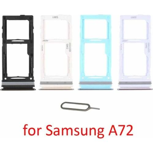 Sim Card Tray Holder For Samsung Galaxy A72 A725F A725M A725 Original New Phone SIM SD Chip Slot Adapter Drawer Part + Pin