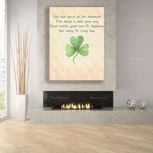 Irish Blessing: For each petal on the this brings a wish your way... Ireland Watercolor Art Printable | Wedding Toast Gift