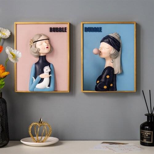 Creative retro oil painting Modern Woman Abstract Fashion Wall Living Room Home Decor Resin wall hanging Decorative paintings