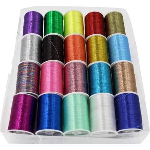 Metallic Embroidery Thread DIY Portable Household Manual Sewing Thread Set Gold Thread Cross Stitch (Multicolor)