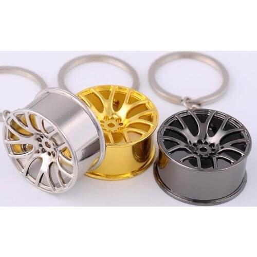 Fashion Car Wheel Rim Model Keychain Key Ring Key Holder Car Key Chain 3 Colors Fashion Gift Accessory Wholesale 30pcs/lot