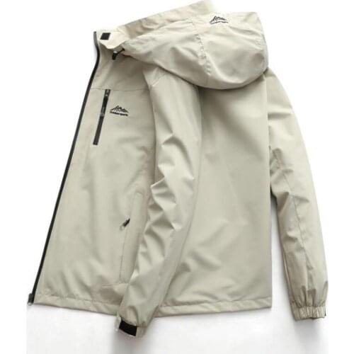 Men Women Outdoor Spring Autumn Jacket Waterproof Windproof Quick Dry Coats Climbing Camping Fishing Detachable Hat Sport Jacket