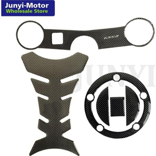 Motorcycle GSX-R Tank Cap Pad Front End Upper Top Clamp Carbon Sticker Decal For Suzuki GSXR 1000 03-04 GSXR600/750 2004 2005 K4