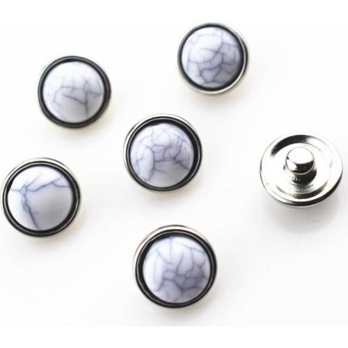 New arrive 20pcs/lot white turquoise stone snap buttons for 12mm snap bangle bracelet ginger chunky interchangeable jewelry