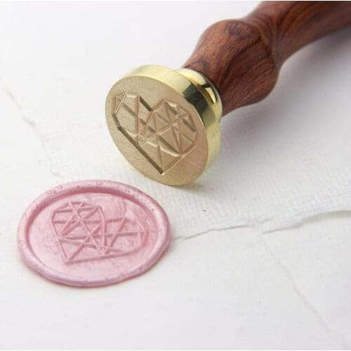 Seal Stamp-"Geometric Heart,"
