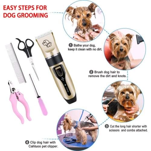 Professional Rechargeable Pet Dog Cat Hair Trimmer Animal Grooming Clippers Machine Shaver Electric Scissor Clipper Shaving Set