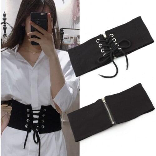 Summer WomenNovelty Elastic Wide Cinch Belt Stretchy Corset Female Black Body Sculpting Waistband Belts for Ladies Dress Strap