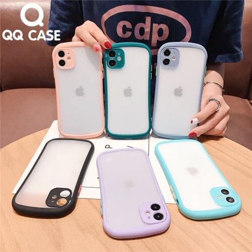 Luxury Candy Color Frame Case For iphone 7 8 Plus SE 2 2020 11 Pro XS MAX X XR Matte Soft Silicone+Hard PC Protective Back Cover