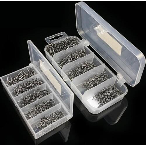 Stainless Steel Fishing Swivel Snap Rolling Swivel Connector Lock Ball bearing Carp fishing hooked Snaps Tackle Kit