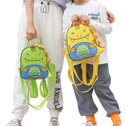 Toddlers Cartoon Zipper Backpack Little Girls Boys Large Capacity Creative Dinosaur Printing Messenger Bag Casual Schoolbag