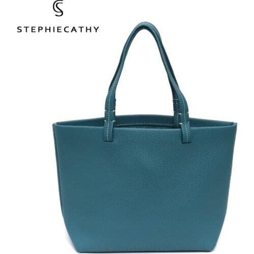 SC Luxury Brand Designer Simple Casual Leather Women Handbags And Purse Medium Totes Bag Female Cowhide Bags Bucket Top handle