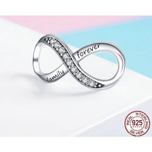 New 925 Sterling Silver Infinity Forever Family Bead Charms Fit Original Pandora charm Bracelets necklace For Women DIY Jewelry