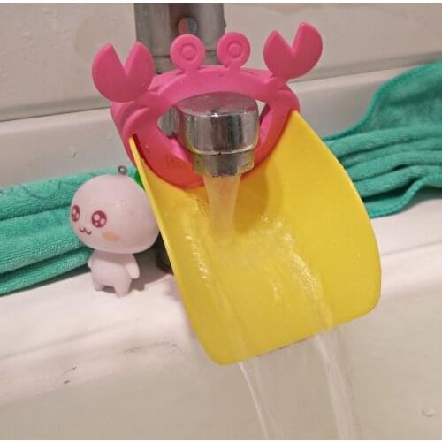 Silicone elastic crab hand washing machine Faucet extension guide Infant bathing tools Chute Extender Crab Holder