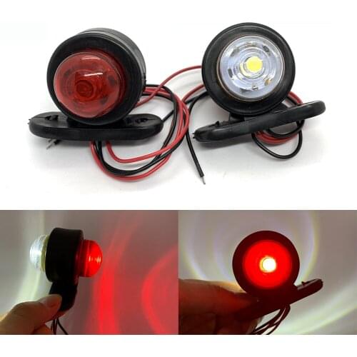2Pcs 12V 24V LED Car Truck Side Marker Light White Red Double Side LED Indicator Signal Lamp Lights For Trailer Lorry Caravan