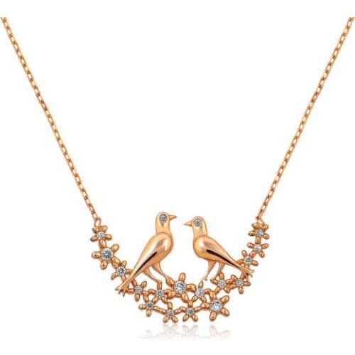 Tevuli 925 Sterling Silver Lovebirds in Lady Necklace