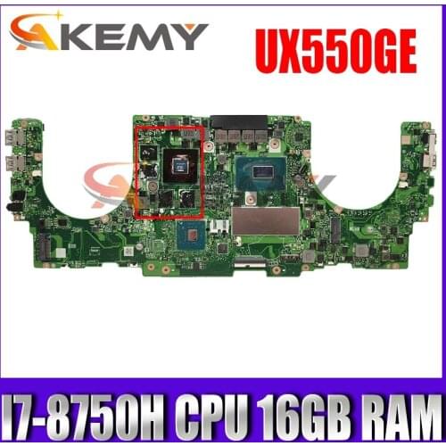UX550GE I7-8750H CPU 16GB RAM N17P-G1-A1 Mainboard REV2.2 For ASUS UX550G UX550GE UX550GD Laptop Motherboard Test free shipping