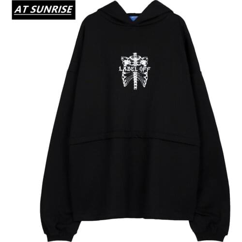 Hip Hop Oversize Hoodie Sweatshirt Men 2020 Streetwear Harajuku X-ray skeleton Hooded Loose Hipster Fleece Hoodie Plus Size