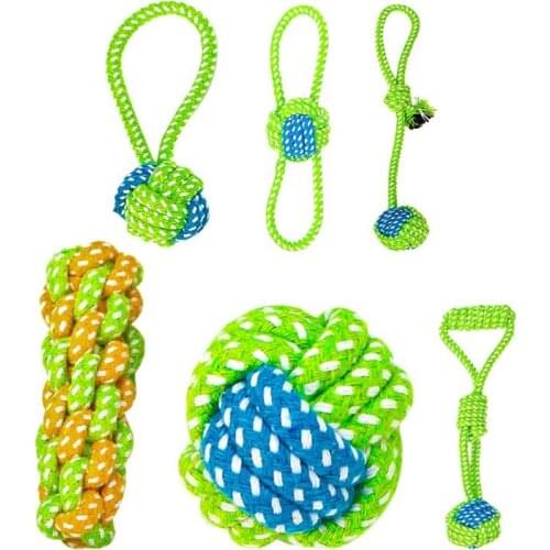 Rope Knot Ball Chew Bite Resistant Teeth Cleaning Funny Toys for Dental Care Pet Puppy Dog Cotton Rope 100% New Quality 6-31CM