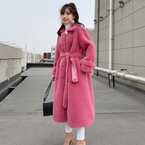 Winter Coat Korean Long Warm Real Fur Jacket for Women Clothes 2020 Manteau Femme YY266