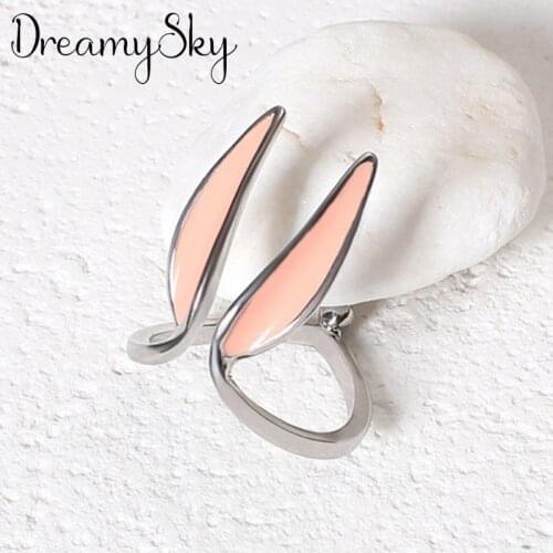 New Trendy Personality Punk Rabbit Ear Rings For Women Lady Resizable Size Rings Party Jewelry Charm Gifts 2021