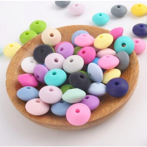 Bite Bites 20PC 12mm Silicone Abacus Beads DIY Pacifier Chain Accessories BPA free Necklace Made For Mommy Baby Teether
