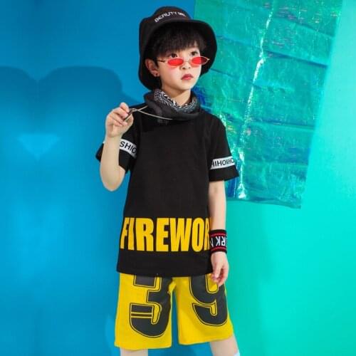 1 Set Kids Ballroom Dance Clothes for Girls Boys Jazz Hip Hop Dancing Costumes T Shirt Tops Jogger Pants Stage Party Dance Wear