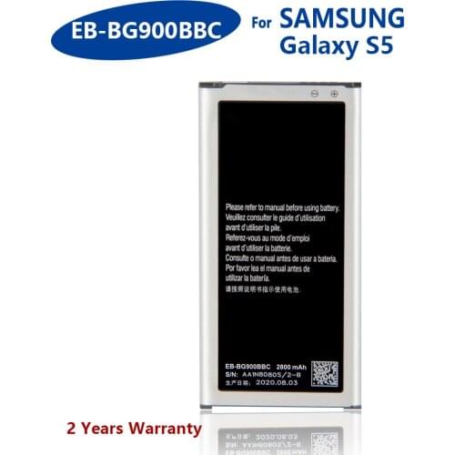 100% Genuine EB-BG900BBU EB-BG900BBC For Samsung S5 G900S G900F G900M G9008V 9006V 9008W 9006W G900FD 2800mA NFC Mobile Phone